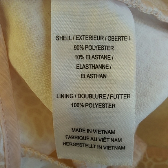 Adrianne Papell Ankle Cropped Pants 12 Tan White Pattern - Picture 7 of 15